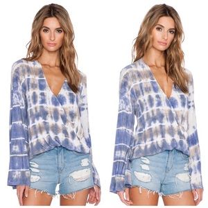 Blue Life grey and white blouse